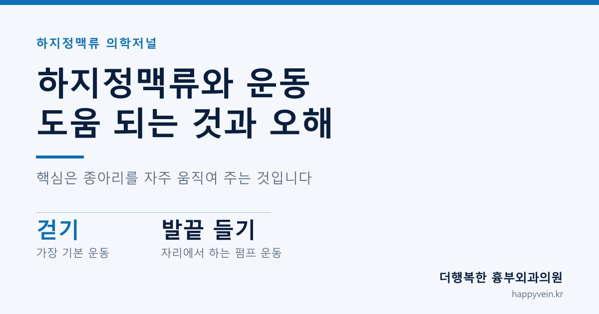 하지정맥류와 운동 도움 되는 것과 오해 — 핵심은 종아리를 자주 움직여 주는 것입니다