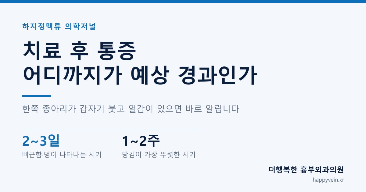 하지정맥류 수술 후 통증 — 정상 경과와 확인이 필요한 신호