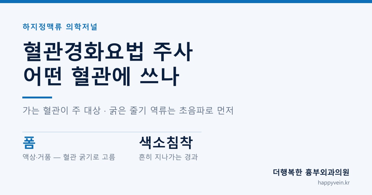 혈관경화요법 주사 — 가는 혈관을 약물로 닫는 치료의 원리와 대상